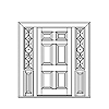 6-panel with decorative glass sidelites
Unit Dimension 81-1/2" x 85-5/8"
Door Dimension 42" x 82-3/8"
Panels - raised
Glazing - Leaded restoration